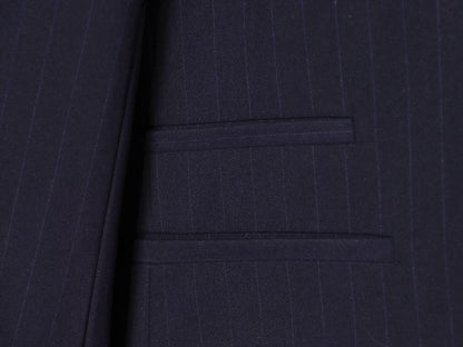 Women's high neck slim striped Blazer Coat+Pants