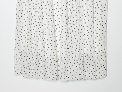 Women's pleated waist polka dot MIDI skirt