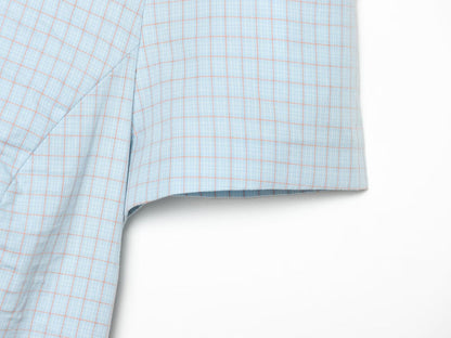 Women's short skirt style hem plaid top