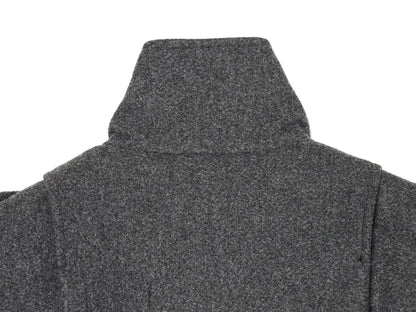 Women's pleated design standing collar woolen coat