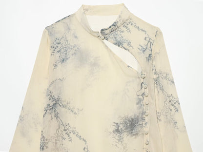 Women's comfortable printed button up shirt