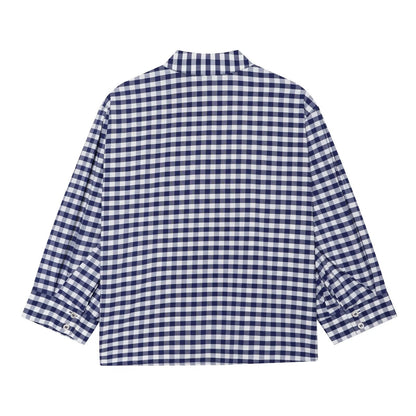 suit Women's 2 pieces plaid button up shirt+shorts