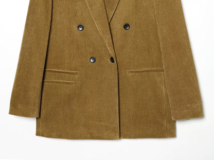 Women's loose double breasted lapel Blazer Coat