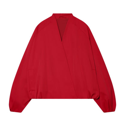 Women's loose V-neck pilot jacket Coat
