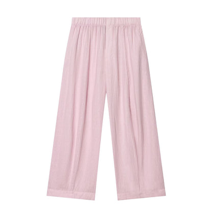 suit Women's 2 pieces pocket decoration linen blend shirt+Pants