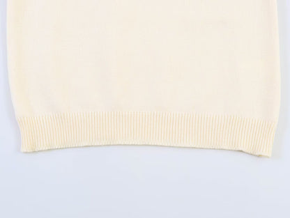 Women's rolled up sleeve patchwork knit sweater