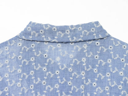 Women's short hollowed out embroidered shirt