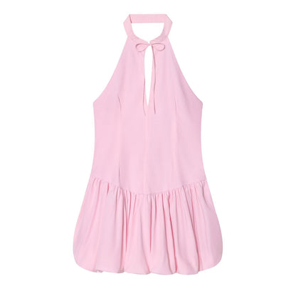 Women's backless halter neck mini dress