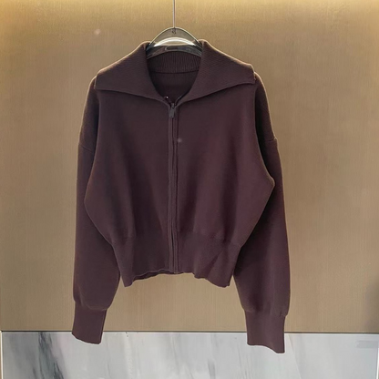 Women's new leisure lapel sweater cardigan
