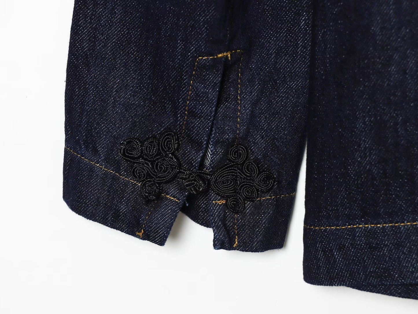Women's rope knot decorative denim Coat