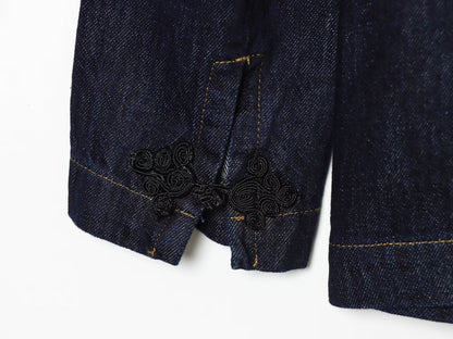 Women's rope knot decorative denim Coat