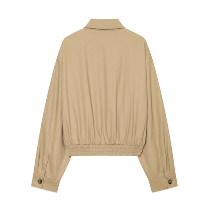 Women's Lapel zipper short Coat