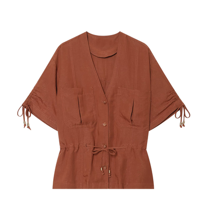 suit Women's 2 pieces beaded decorative short sleeved Coat +shorts