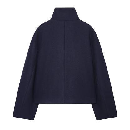 Women's warm standing collar woolen jacket Coat