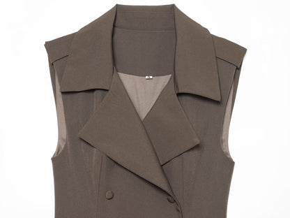 Women's sleeveless double breasted mini dress