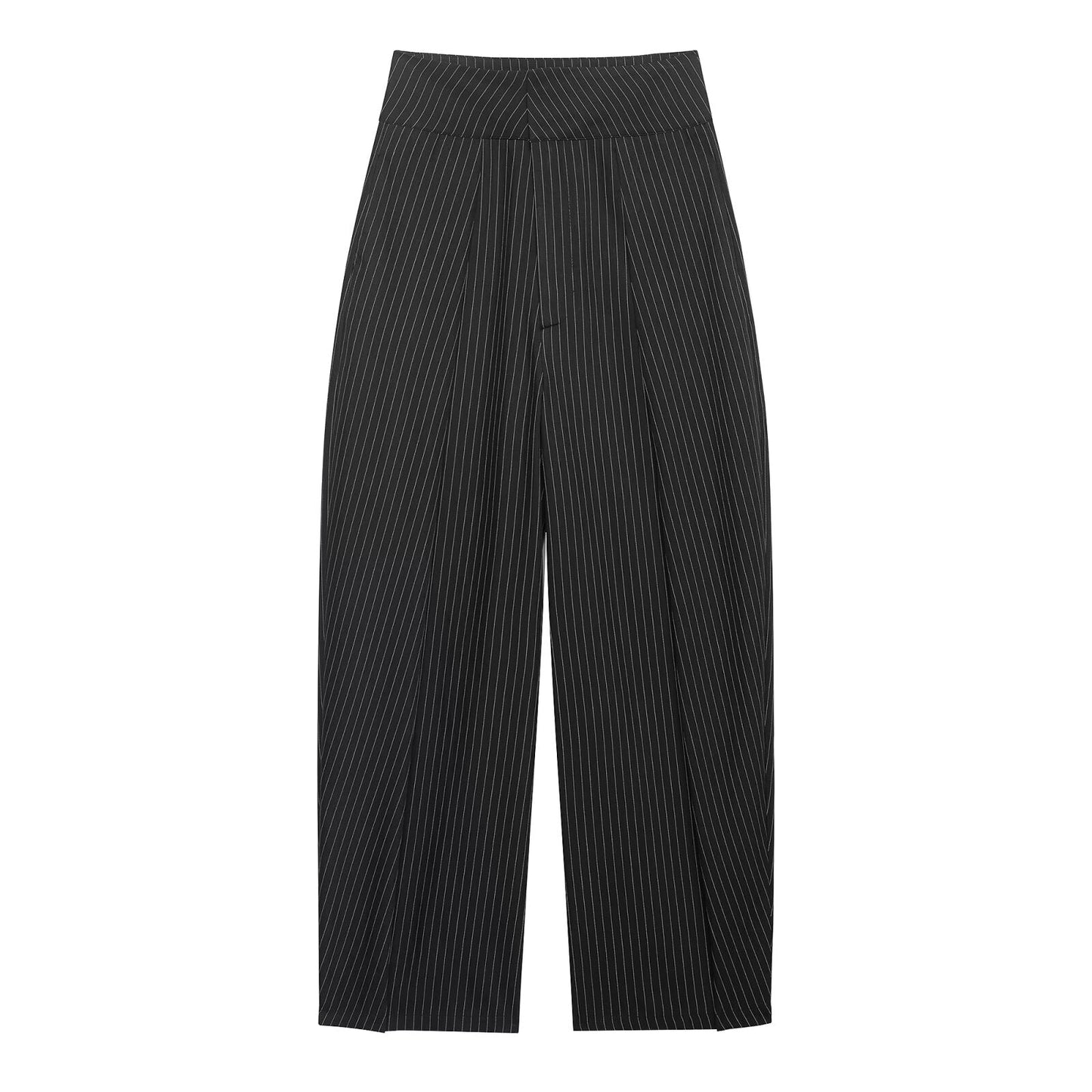 Women's high waisted pleated balloon version casual pants