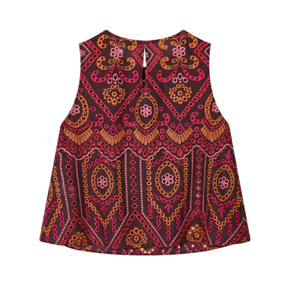 suit Women's 2 pieces hollowed out embroidered O-Neck top+Skirts