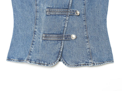 Women's Breasted decorative denim top