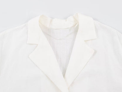 suit Women's 2 pieces button decoration casual shirt+lantern pants