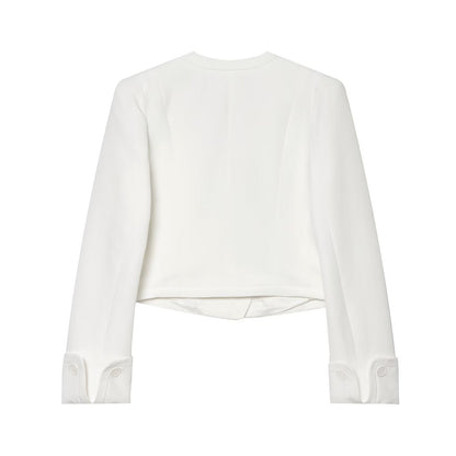 Women's short V-neck double breasted Blazer Coat