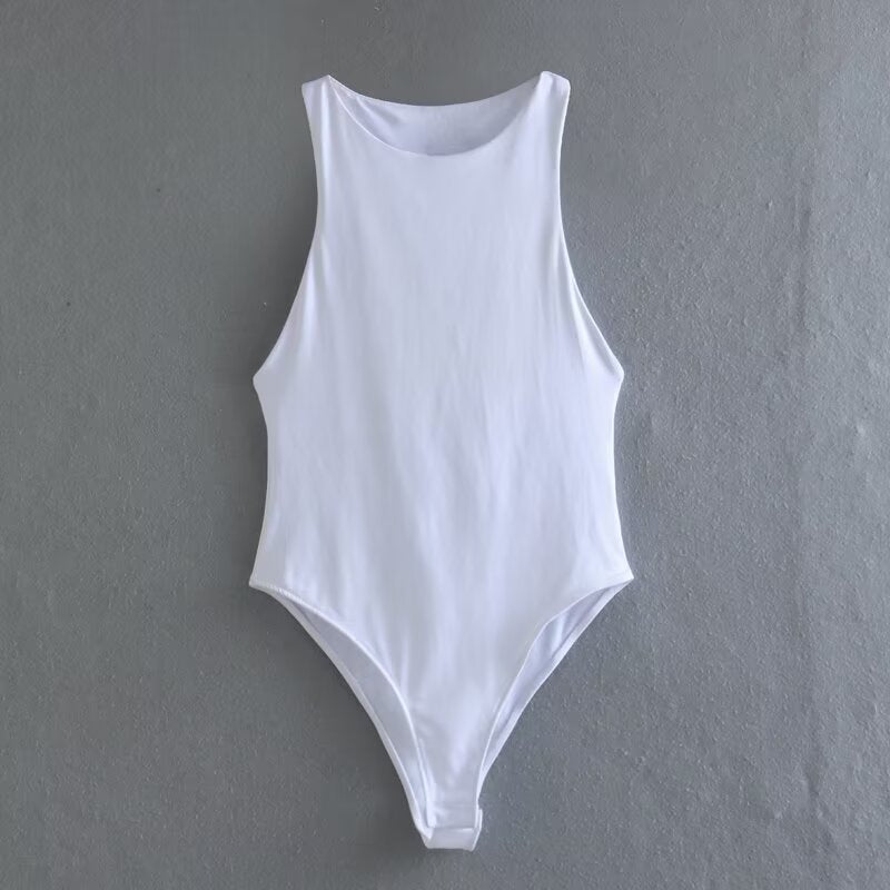 Women's tight halter neck bodysuit