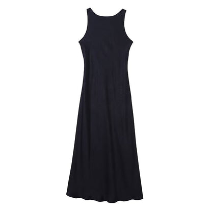 Women's O-Neck sleeveless backless dress