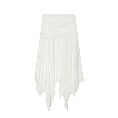 suit Women's 2 pieces embroidered asymmetrical MIDI skirt+top