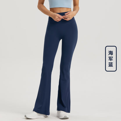 Women's New Leisure High Waist Hip Yoga Pants Outdoor Fitness Pants Skinny Sports Bell Bottoms.