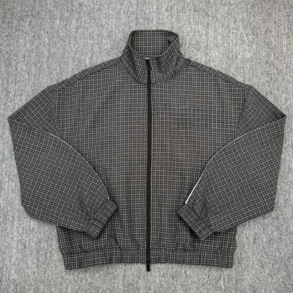 Women's new retro plaid striped casual jacket jacket jacket wide-leg sports casual pants