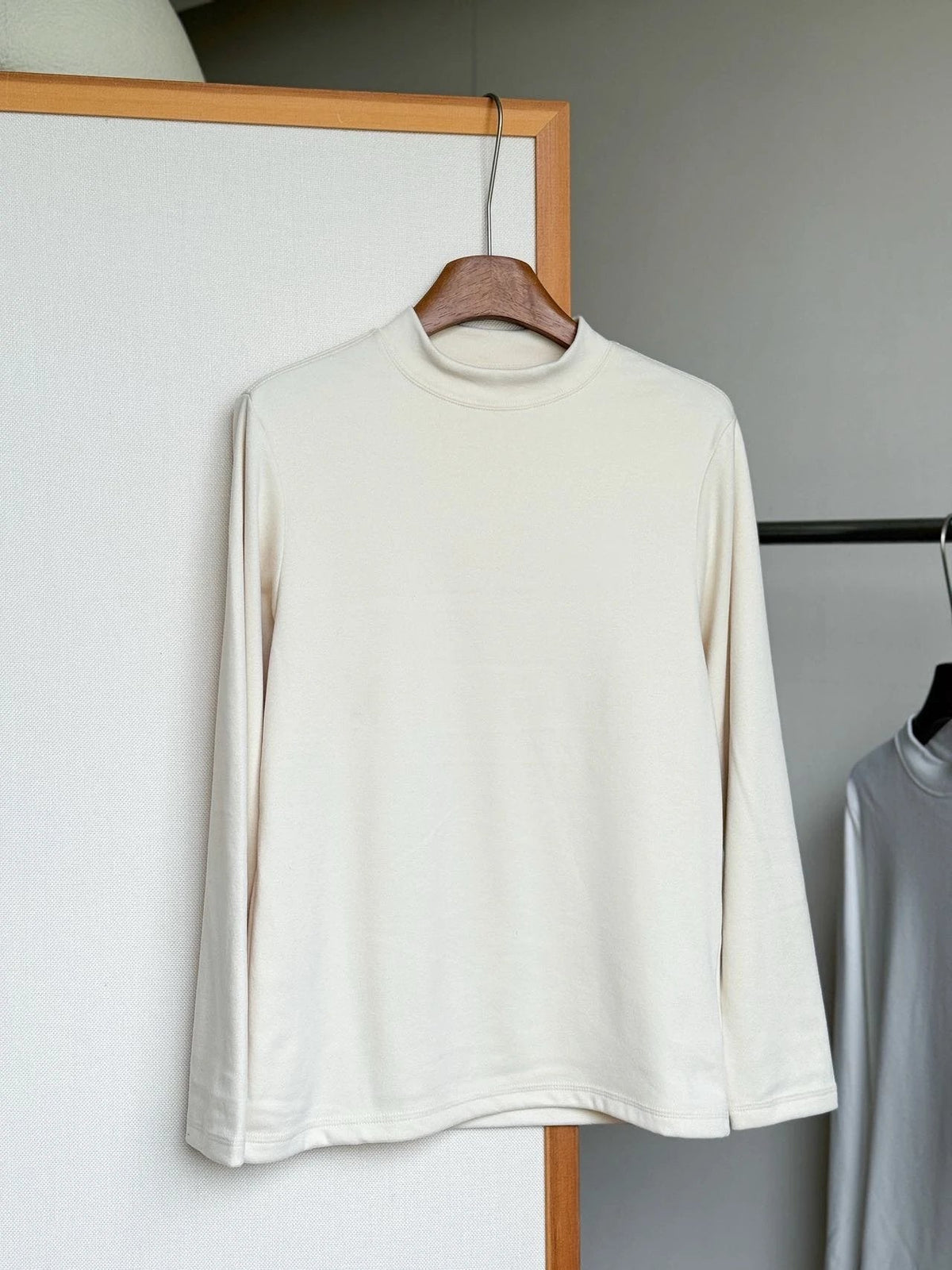 Men's new casual semi-high collar double-faced velvet bottoming shirt