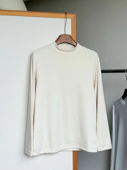 Men's new casual semi-high collar double-faced velvet bottoming shirt
