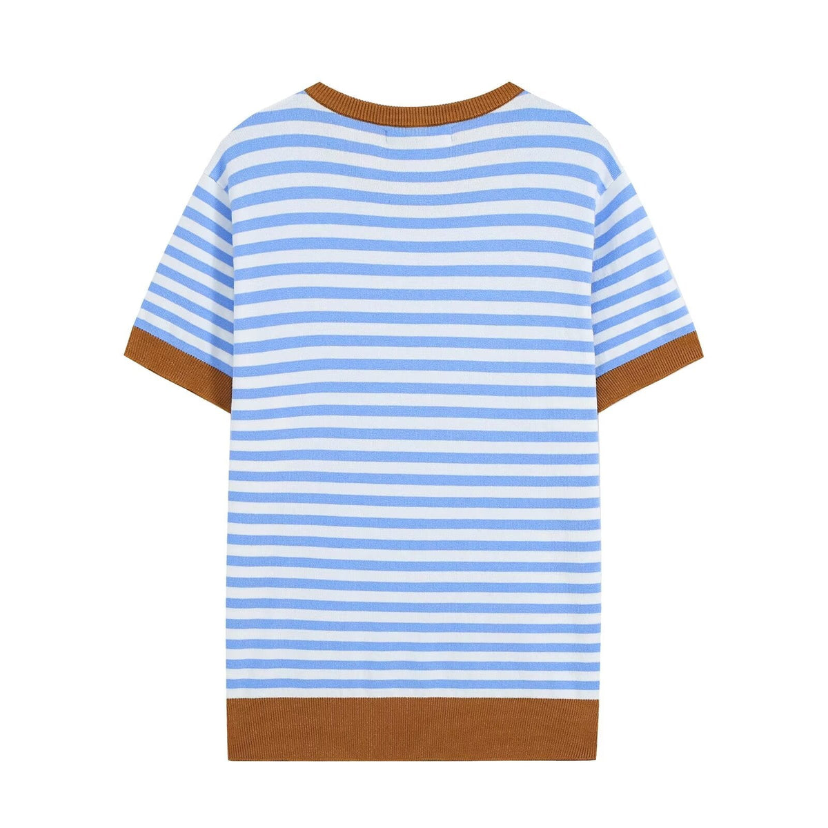 Women's round neck striped knitted top
