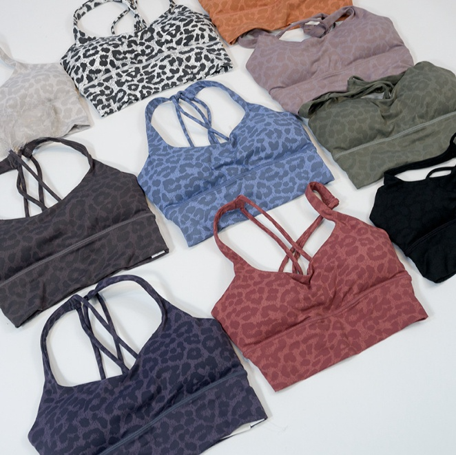 LU 2026 Women's New Leopard-print Beauty Back sports bra Yoga Vest ...
