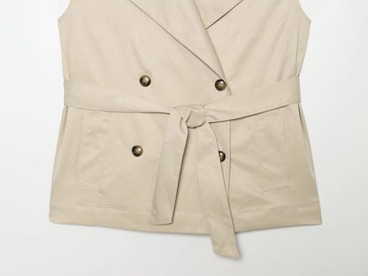 Women's with Belt casual double breasted vest