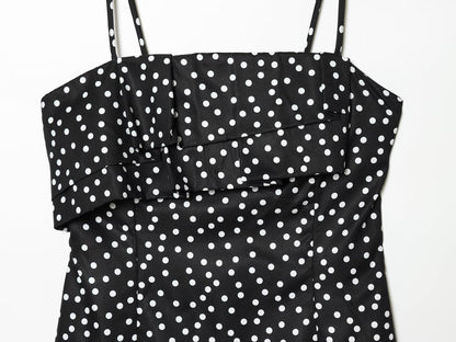 Women's polka dot suspender mini dress