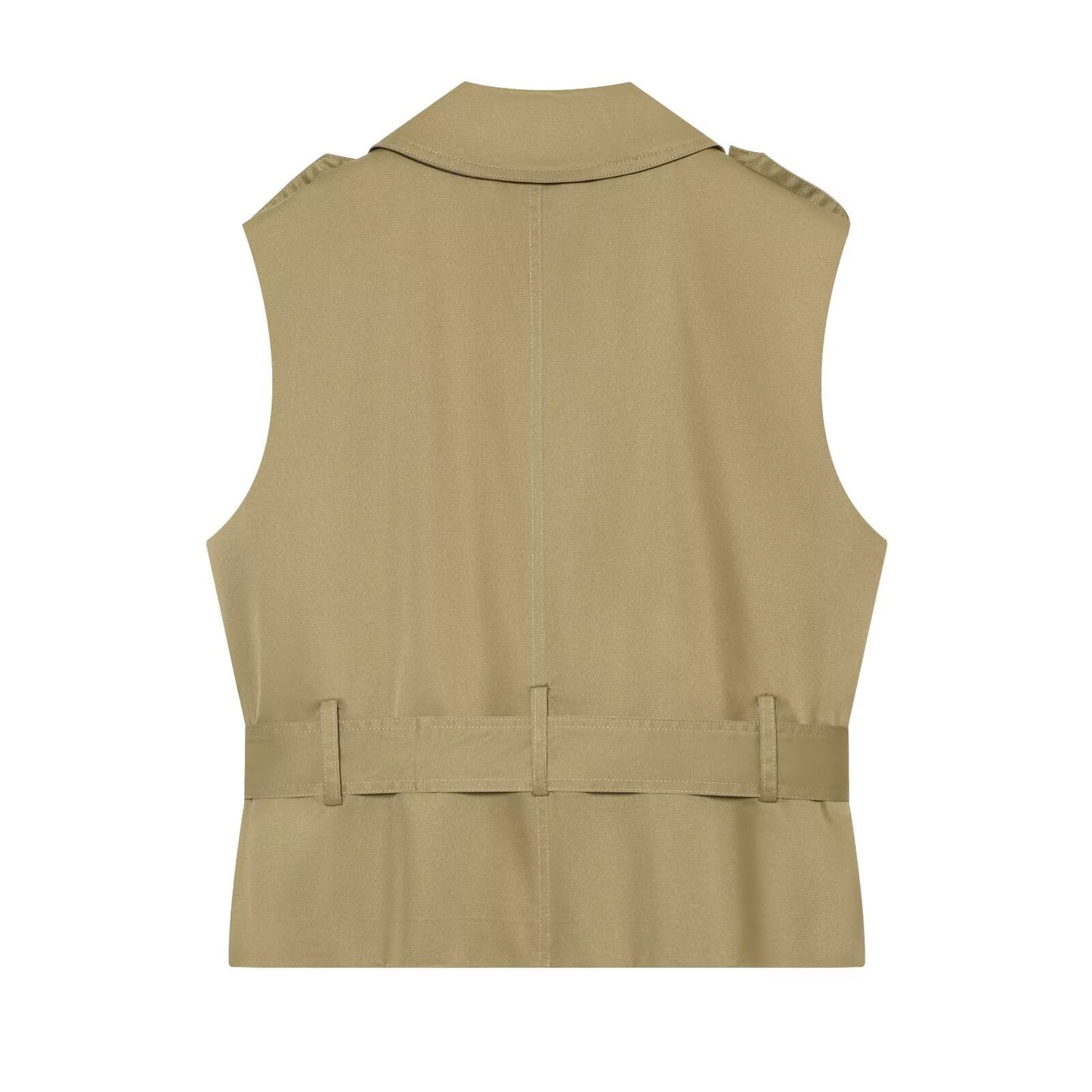 Women's with belt casual double breasted vest