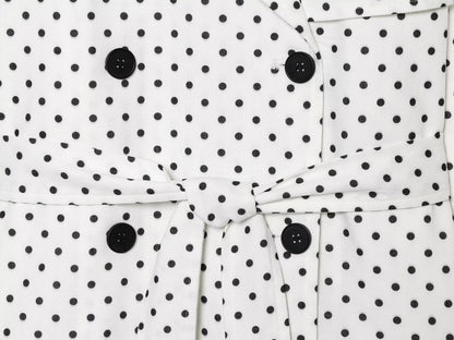 Women's with Belt polka dot windbreaker Coat