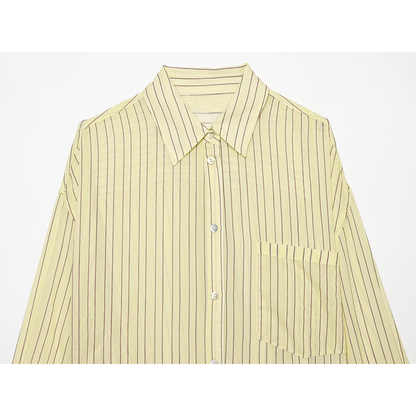 Women's loose chiffon striped shirt