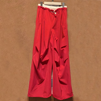 Women's new casual drawstring design loose wide-leg pants