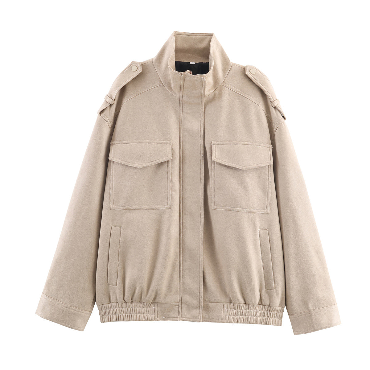 Women 2025 New Fashion Long-sleeved Suede loose-fitting jacket