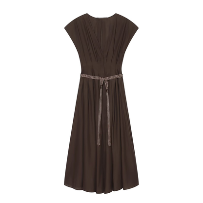 Women's with Belt vacation style cotton dress