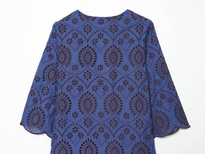 2026 Women's hollow embroidery mini dress
