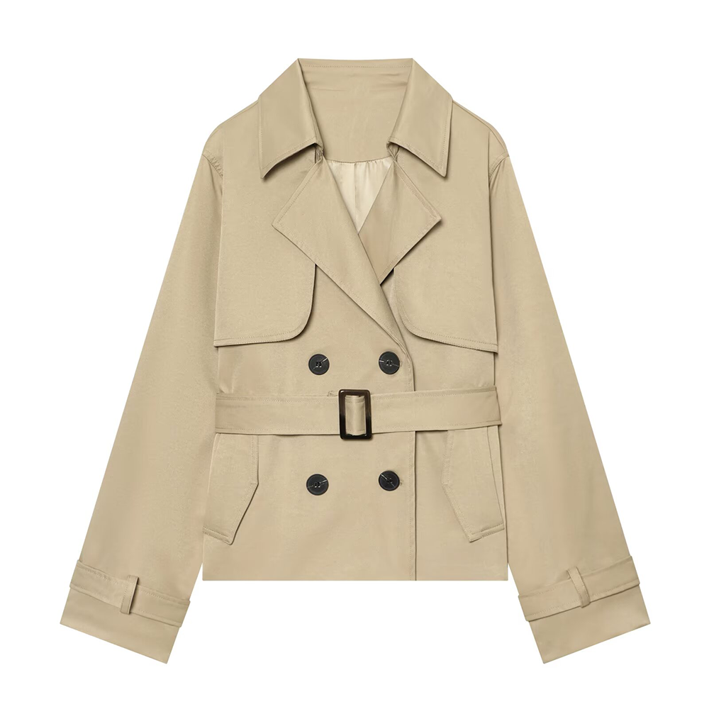 Women's with belt trench coat style jacket Coat