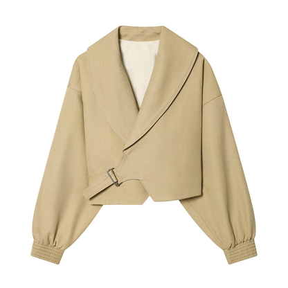 Women's buckle decorative short Coat