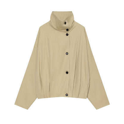 Women's loose standing collar pilot jacket Coat