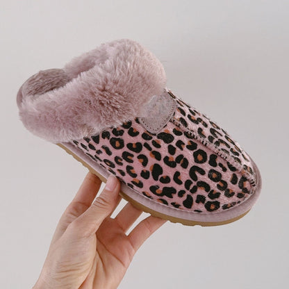 New leopard print slippers snow boots
