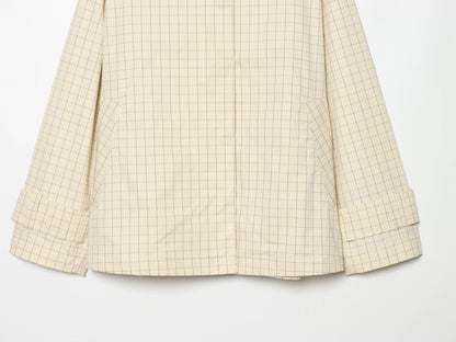 Women's loose plaid contrasting collar jacket