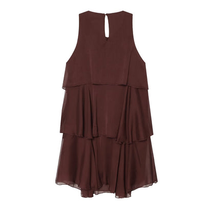 Women's sleeveless draped cake dress