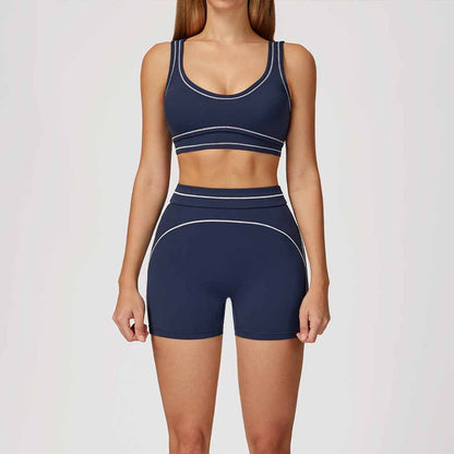 Women's new sanding bra+shorts yoga suit