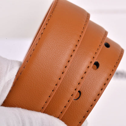 Women's New Fashion Joker Pin Buckle Hollow Letter Design Belt Belt With a box